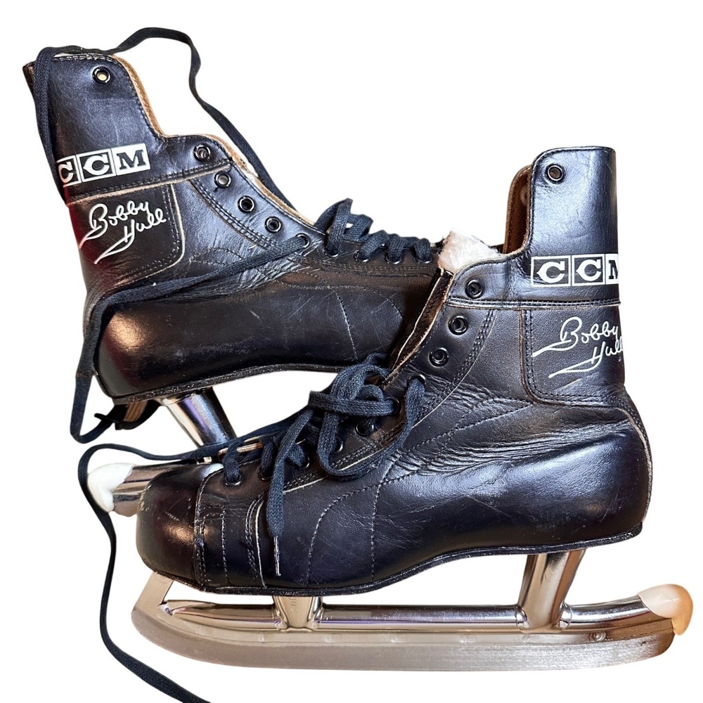 Vtg CCM Bobby Hull‎ Pro OK'd Hockey Skates Adult  7 Original Box 10¼ Blades